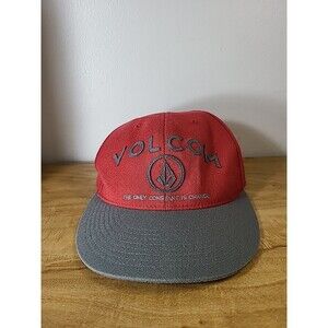 Volcom 210 Fitted Flexfit Mens NWOT Baseball Hat Cap 6 7/8 - 7 1/4 Red & Gray